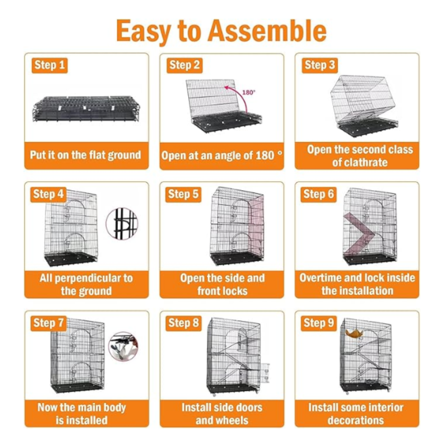 3 Tiers Cat Cage Playpen Crate