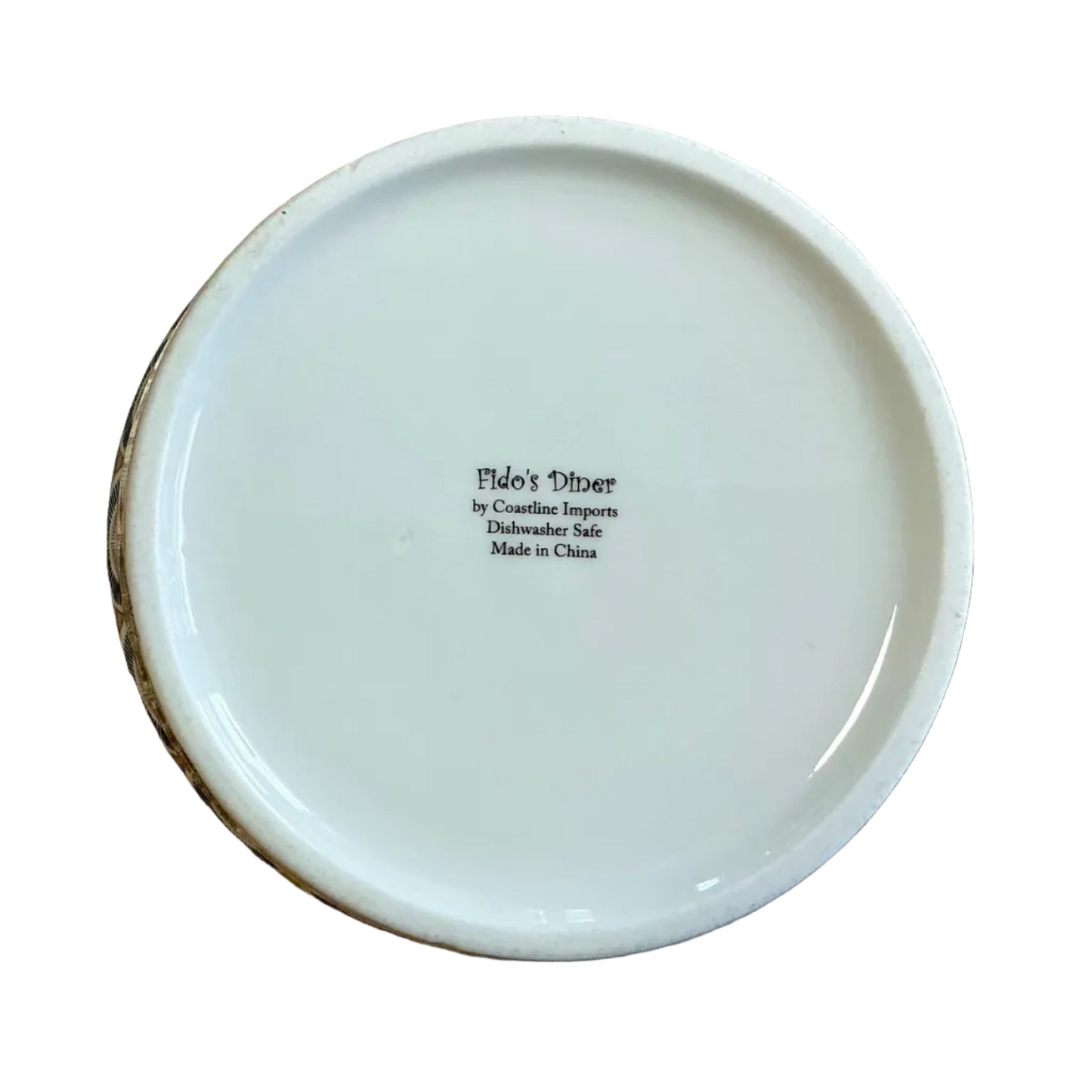 Fido’s Diner Ceramic Pet Bowl – Paw Print Detail