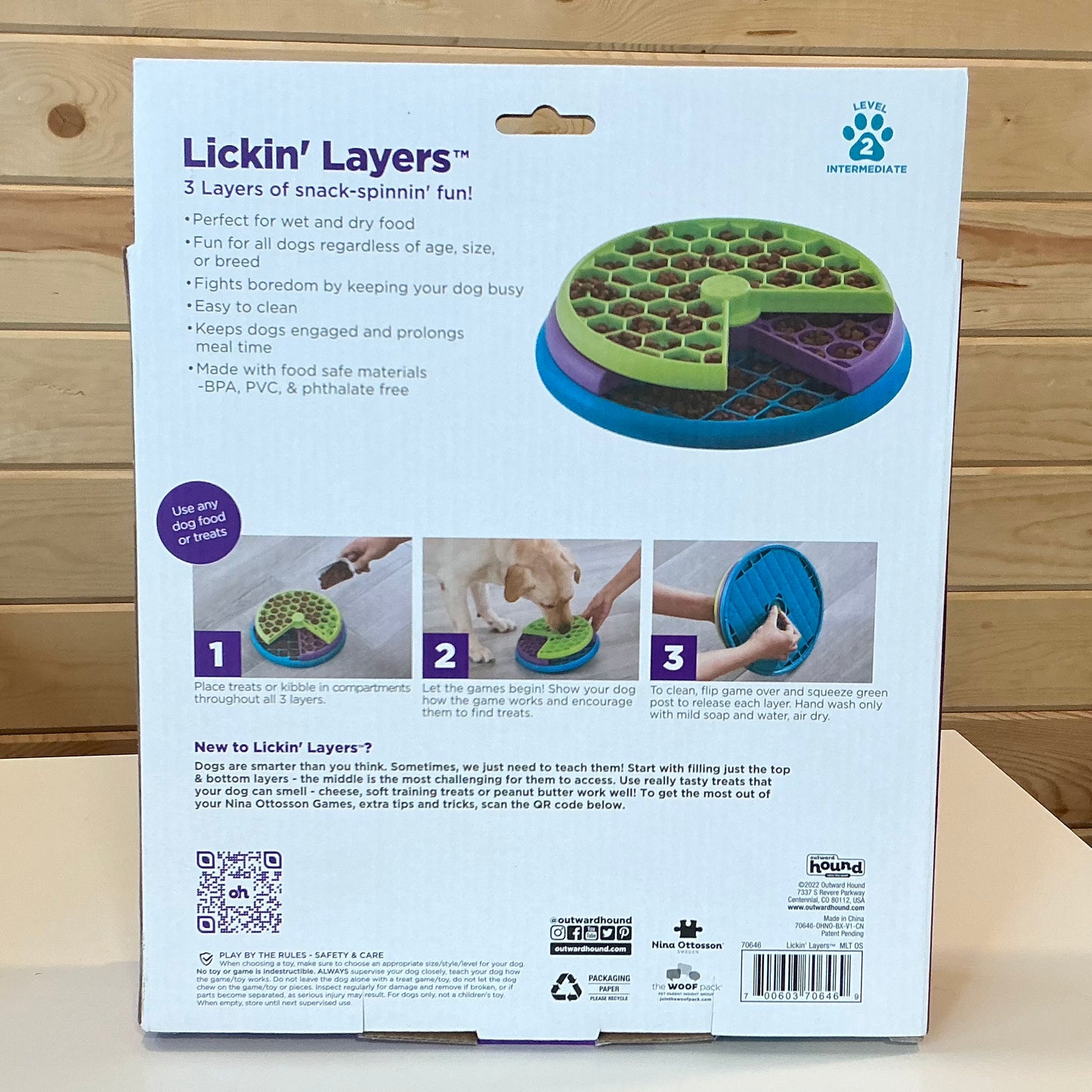Outward Hound - Lickin' Layers Dog Puzzle Feeder, Level 2 Enrichment Dog Toy