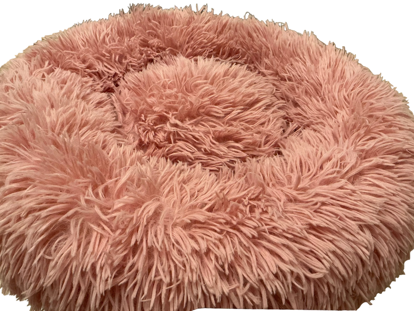 Pink Shaggy Calming Donut Dog Bed – 20"