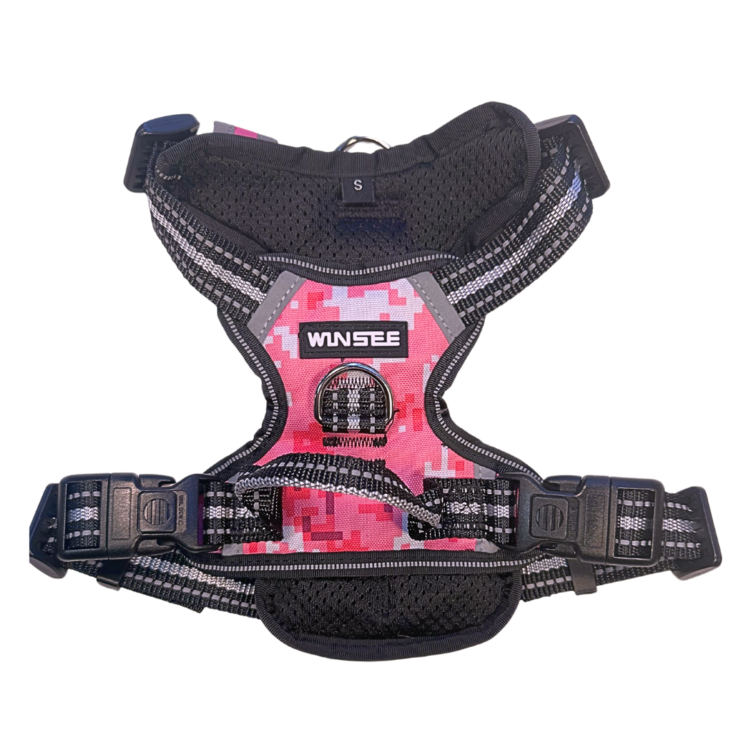 WINSEE Pink Dog Harnesses & Dog Collar