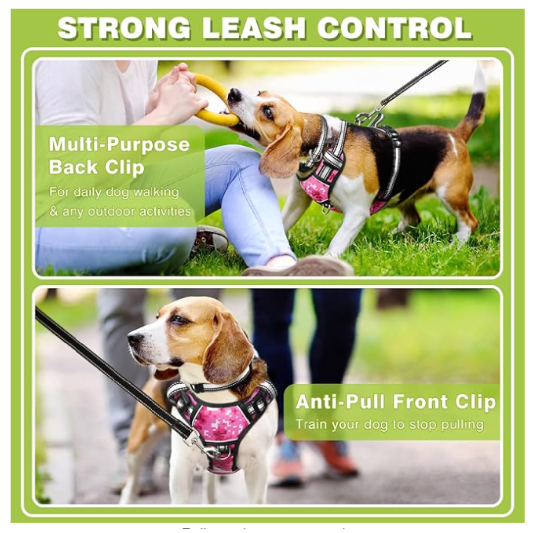 WINSEE Pink Dog Harnesses & Dog Collar