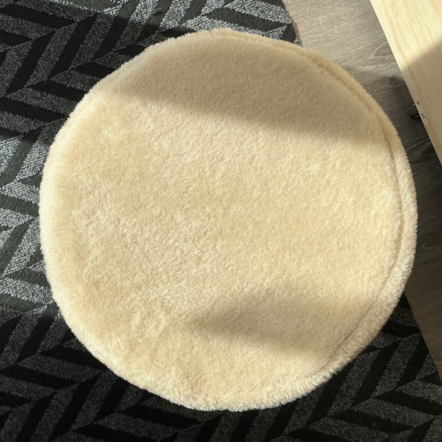 Cream Compact Cat Tree with Condo & Scratching Ramp