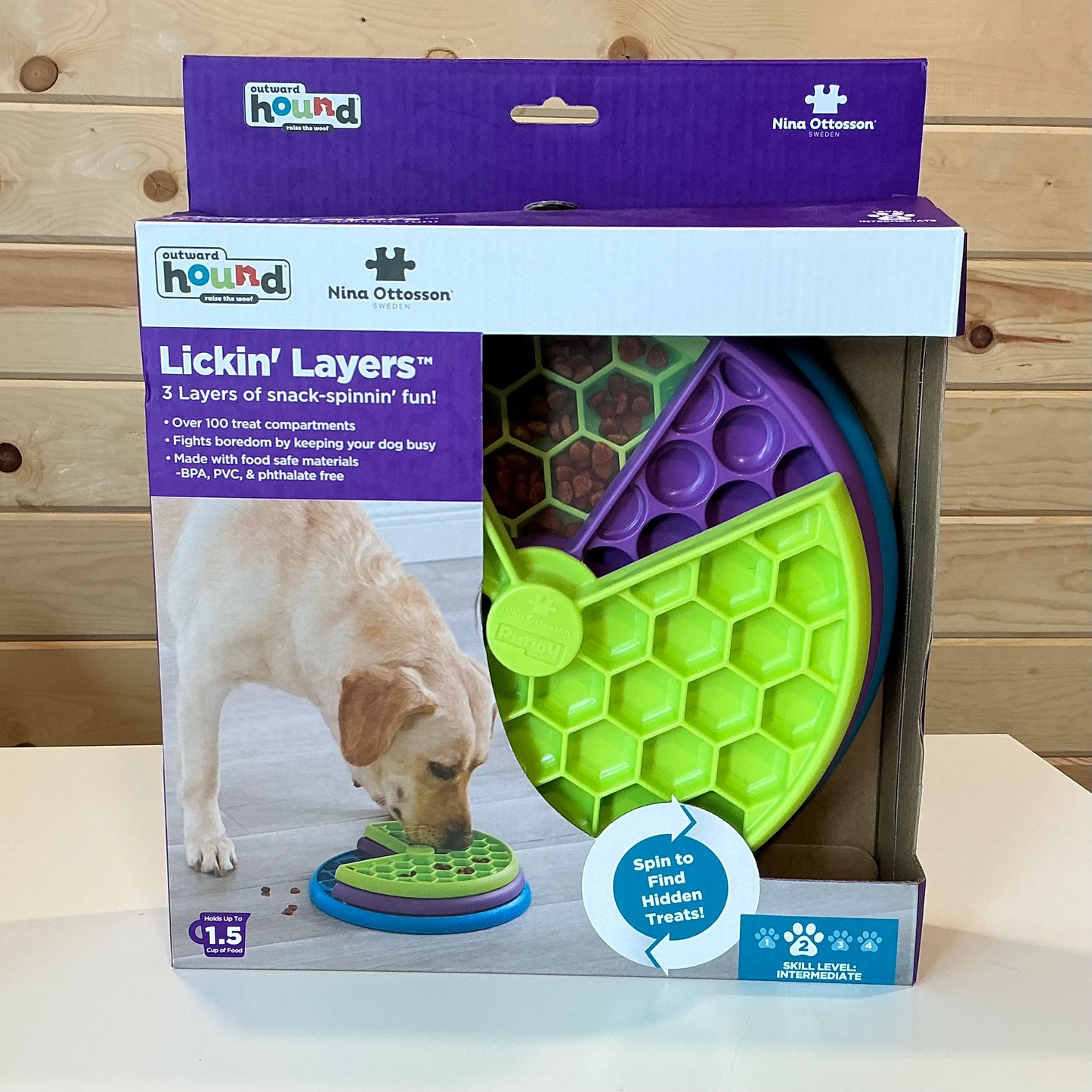 Outward Hound - Lickin' Layers Dog Puzzle Feeder, Level 2 Enrichment Dog Toy