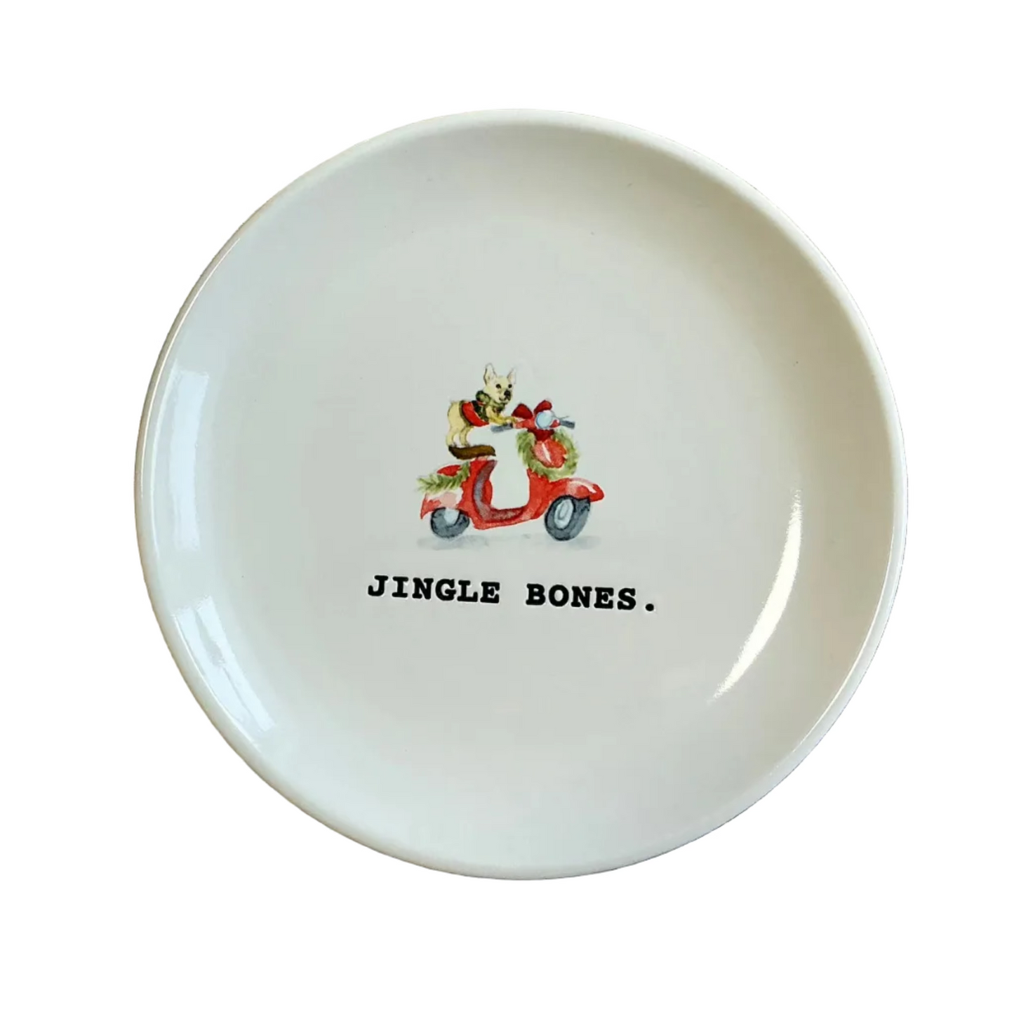 Rae Dunn “Jingle Bones” Ceramic Pet Plate