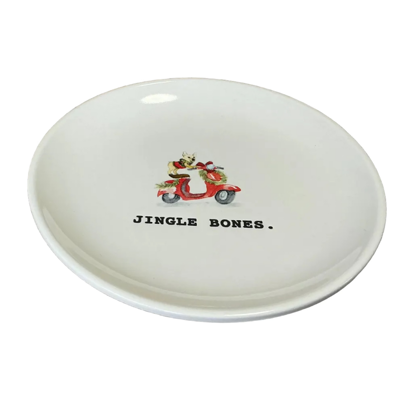 Rae Dunn “Jingle Bones” Ceramic Pet Plate