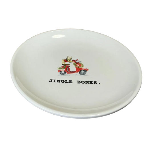 Rae Dunn “Jingle Bones” Ceramic Pet Plate