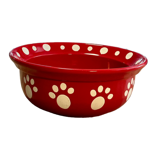 Paw Signature Housewares ceramic dog bowl.