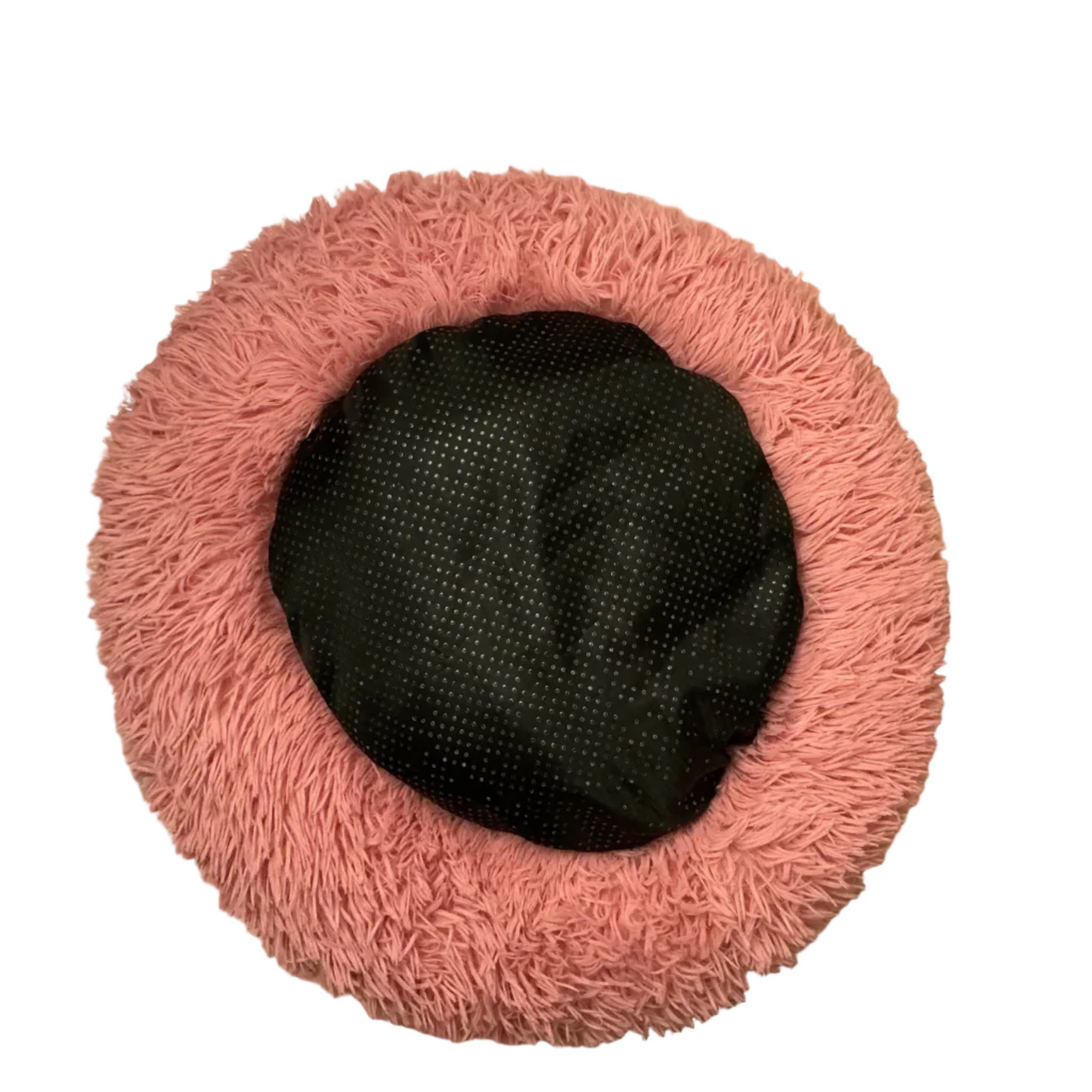 Pink Shaggy Calming Donut Dog Bed – 20"
