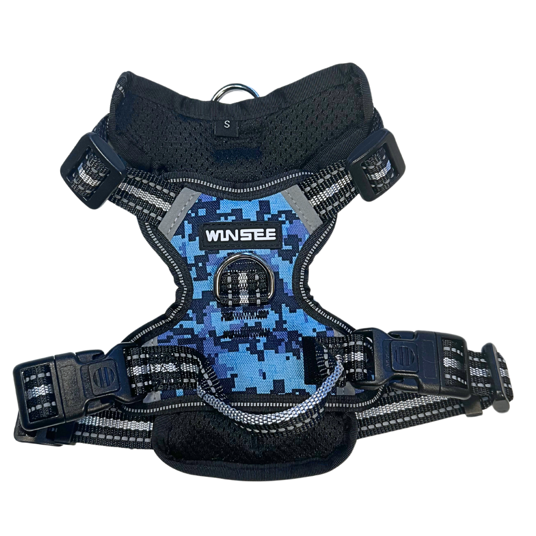 WINSEE Blue Dog Harnesses & Dog Collar